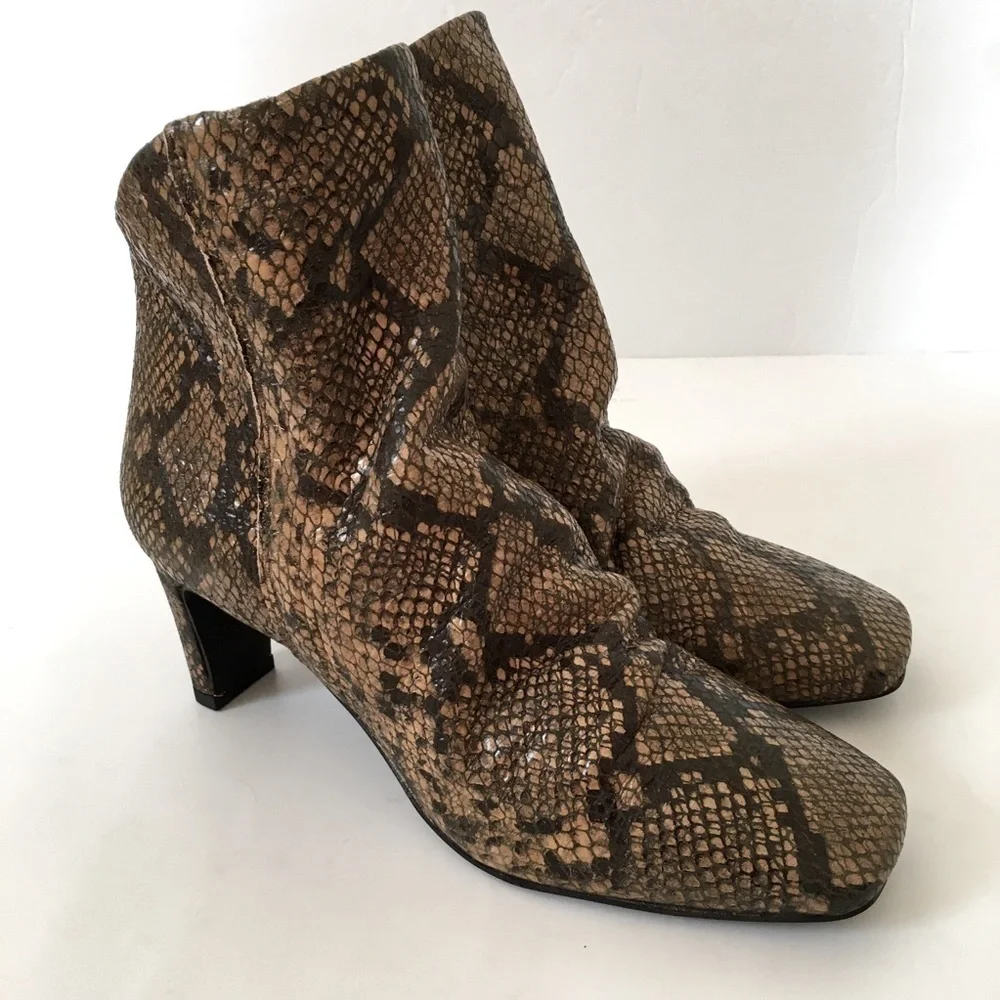 Free People Cybill Heel Brown Leather Ankle Boot